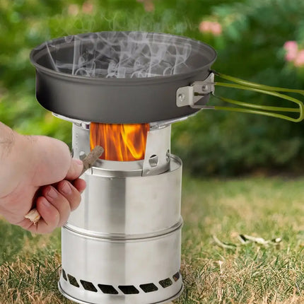 Outdoor Mini Stainless Steel Folding Wood Stove Wood Stove Portable Bbq Camping Stove