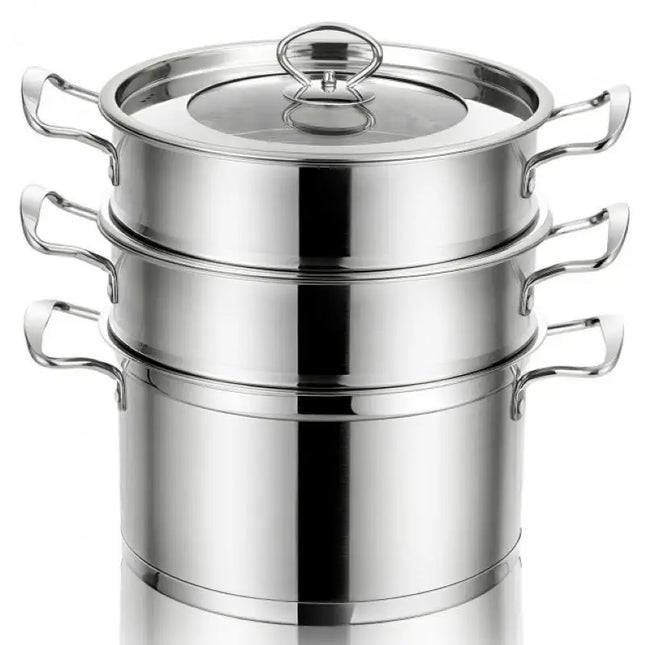 Daily Delicacies Pot 304 Stainless Steel  3-Tier Steamer Pot