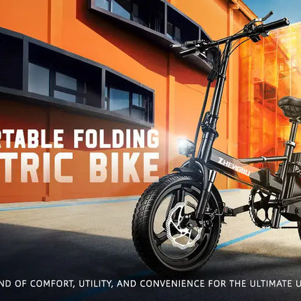 Electric Bike 400W Electric Commuter Bikes;  Folding Mini Ebike 14'' Electric Bicycle with 48V 20Ah Battery;  21MPH Adults/Teens City E Bike