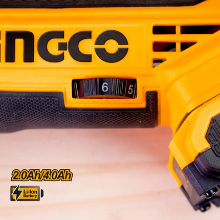 INGCO 20V Cordless DIY Oscillating Tool Kit with 8 PCS Accessory Kit (With Battery and Charger) CMLI2001A