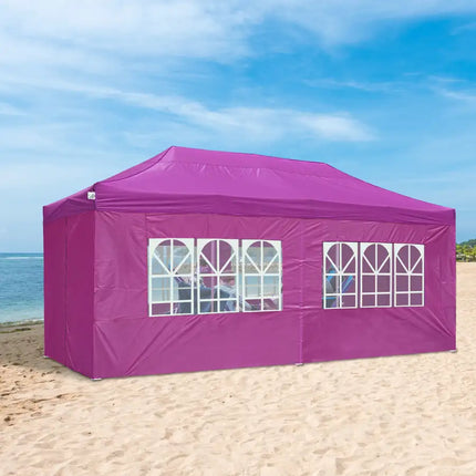 10X20ft EZ Pop Up Canopy Folding Gazebo/Vivid Viola