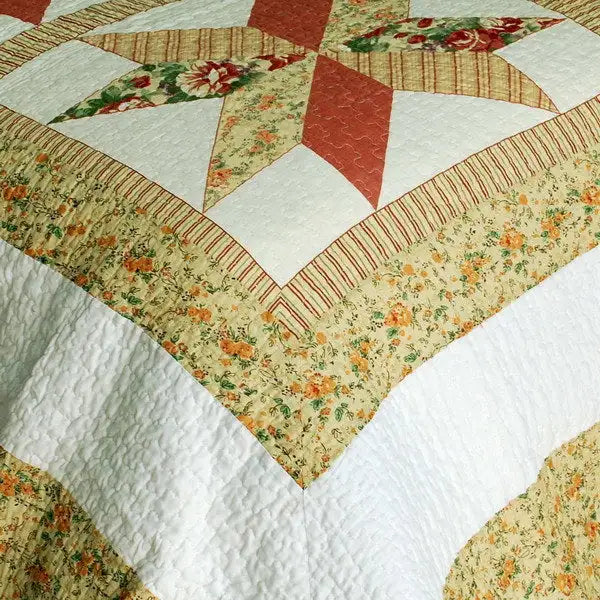 [Star in My Heart] Cotton 3PC Vermicelli-Quilted Printed Quilt Set (Full/Queen Size)