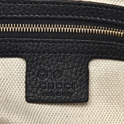NEW Gucci Black Pebbled Leather Medium Soho Chain Tote Shoulder Bag