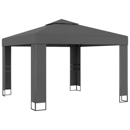 Gazebo with Double Roof 118.1"x118.1" Anthracite