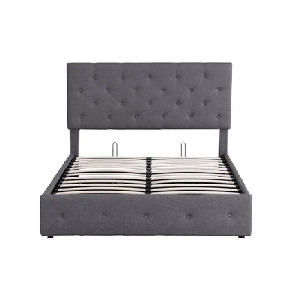 Full size Upholstered Platform bed with a Hydraulic Storage System