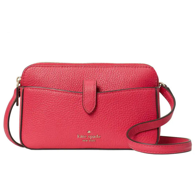 NEW Kate Spade Pink Bright Rose Leila Small Tab Leather Crossbody Bag