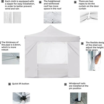 10' x 10' Pop Up Sidewall Canopy Tent - 5 pieces of sidewall with Rolling Storage Bag