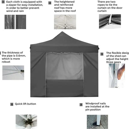 10' x 10' Pop Up Sidewall Canopy Tent - 5 pieces of sidewall with Rolling Storage Bag