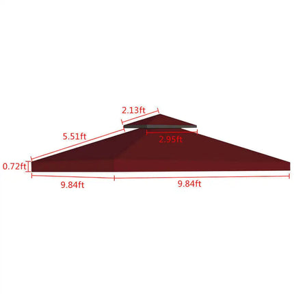 10'x10' Gazebo Canopy Top Replacement 2 Tier Patio Pavilion Cover UV30 Sunshade - Vickie Lynn's