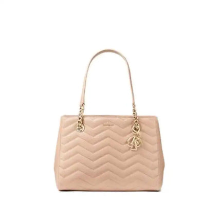 NEW Kate Spade Beige Ginger Tea Reese Park Small Courtnee Quilted Leather Tote Shoulder Bag