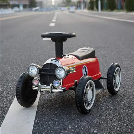 Coche eléctrico para niños con reproductor de música, luces LED de 6 V, color rojo