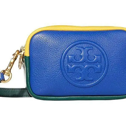 Tory Burch Mini Perry Nautical Blue Malachite Leather Crossbody Bag