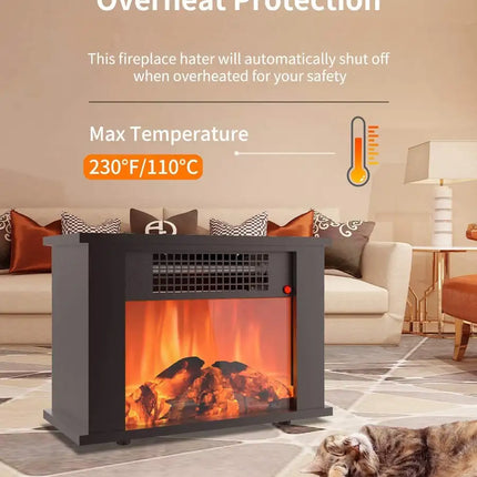 KUPPET Portable Mini Tabletop Electric Fireplace Space Heater