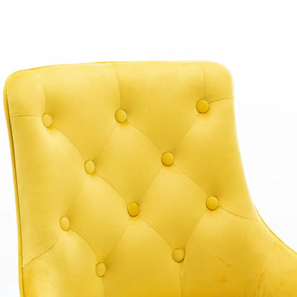 Office Desk Chair with Mid-Back Modern Tufted Velvet Computer Chair Swivel Height Adjustable Accent Chair with Wheels and Metal Base with Arms for Study Living Bedroom