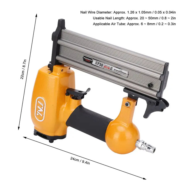 Pneumatic Straight Nail Gun Air Hand Nailer Woodworking Tool F50 for Decoration Industry