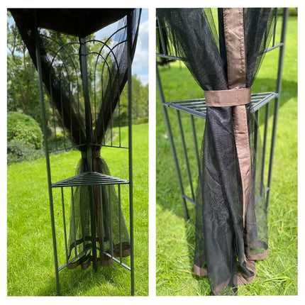 13x10ft Outdoor Patio Gazebo Canopy Tent With Ventilated Double Roof And Mosquito net (Detachable Mesh Screen On All Sides), Suitable for Lawn, Garden, Backyard and Deck RT