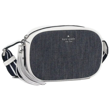 NEW Kate Spade Navy Denim multi Kourtney Denim Camera Crossbody Bag