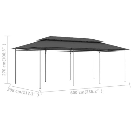 Gazebo 236.2"x117.3"x106.3" Anthracite