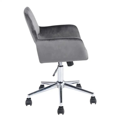 Velvet Adjustable Swivel Office Chair, GREY
