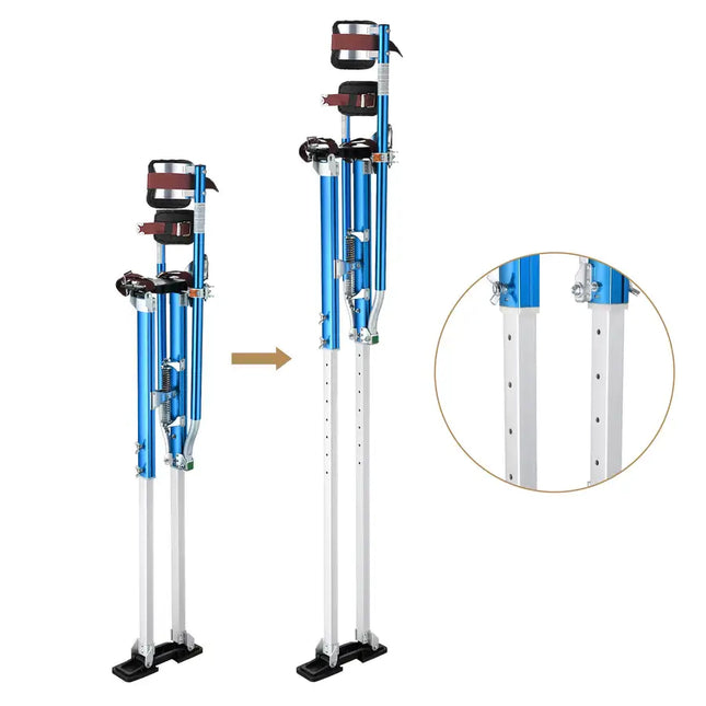 50in to 64in Blue Aluminum Drywall Stilt