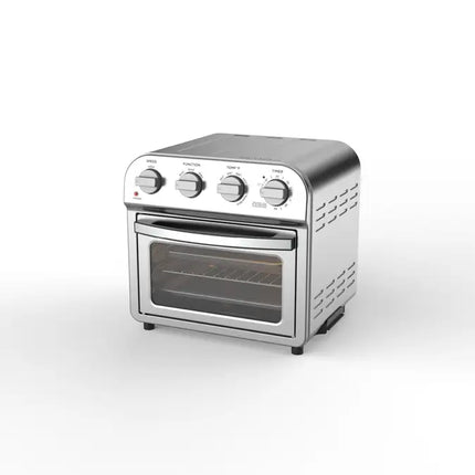 Geek Chef Air Fryer Toaster Oven Combo, 4 Slice Toaster Convection Air Fryer Oven Warm, Broil, Toast, Bake, Air Fry, Oil-Free, Accessories Included, Stainless Steel, Silver