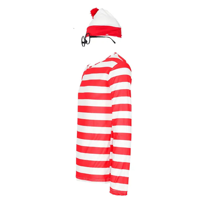 Christmas Costume For Men And Women Cosplay Smart Warley Striped Christmas Suit