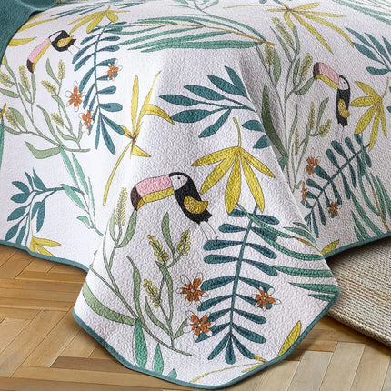 Juego de edredón de algodón de 3 piezas, colcha reversible, juego de colcha ligera para cama tamaño Queen/completo durante todas las estaciones