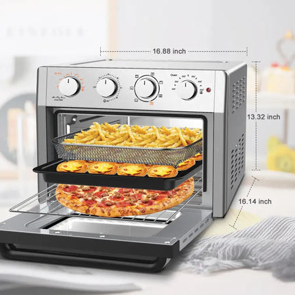 WEESTA Air Fryer Toaster Oven 24 Quart - 7-In-1 Convection Oven with Air Fry, Roast, Toast, Broil & Bake Function - Air Fry Toaster Oven for Countertop - Kitchen Appliances for Cooking Chicken, Steak