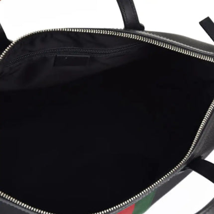 NEW Gucci Black Web Stripe Canvas Tote Crossbody Bag