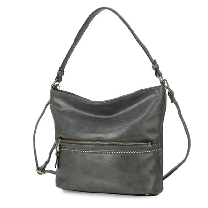 MKF Collection Sierra Hobo Bolso de mano de cuero vegano para mujer de Mia K