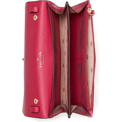 NEW Kate Spade Pink Ruby Harlow Pebbled Wallet on a String Crossbody Bag