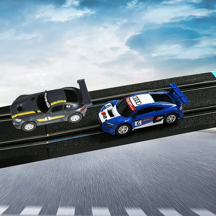 Bosonshop High-Speed Electric Powered Super Loop Speedway Slot Car Track Set with Two Cars