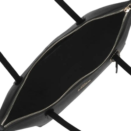 NEW Coach Black Zip Top Crossgrain Leather Tote Shoulder Bag