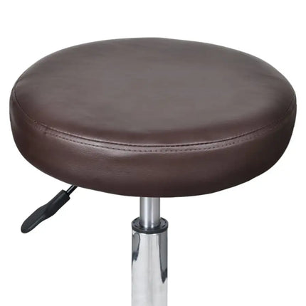 Office Stool Brown Faux Leather