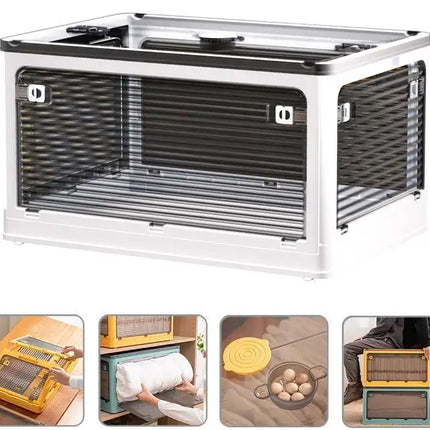 Household Clothes Quilt Storage Folding Plastic Transparent Wardrobe Storage and Finishing Boxes