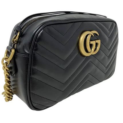 NEW Gucci Black Marmont Small Matelasse Crossbody Shoulder Bag