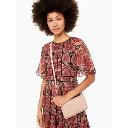 NEW Kate Spade Beige Ginger Tea Reese Park Wyn Quilted Leather Crossbody Bag