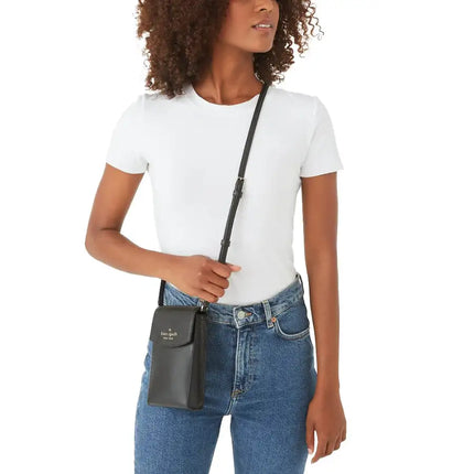 NEW Kate Spade Black Staci Saffiano Leather North South Crossbody Bag