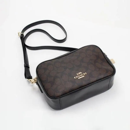 NEW Coach Brown Jes Crossbody Monogram Signature Canvas Camera Crossbody Bag