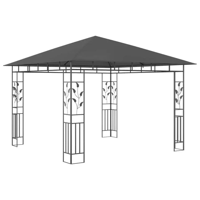 Gazebo with Mosquito Net 9.8'x9.8'x9' Anthracite 180 g/m2