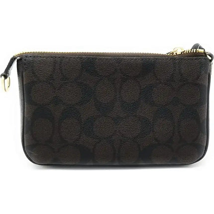 NEW Coach Black Nolita 19 Monogram Signature Canvas Pouch Clutch Purse Bag