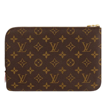 NEW Louis Vuitton Brown Monogram Coated Canvas Etui Voyage PM Clutch Pouch Bag