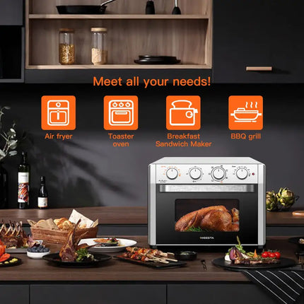 WEESTA Air Fryer Toaster Oven 24 Quart - 7-In-1 Convection Oven with Air Fry, Roast, Toast, Broil & Bake Function - Air Fry Toaster Oven for Countertop - Kitchen Appliances for Cooking Chicken, Steak