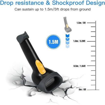 Handheld USB 2D Barcode Scanner QR PDF417 Data Matrix 1D Bar Code Scanner Wired Barcode Reader with USB Cable for Mobile Payment, Convenience Store, Supermarket, Warehouse
