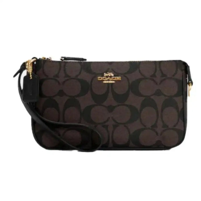 NEW Coach Black Nolita 19 Monogram Signature Canvas Pouch Clutch Purse Bag