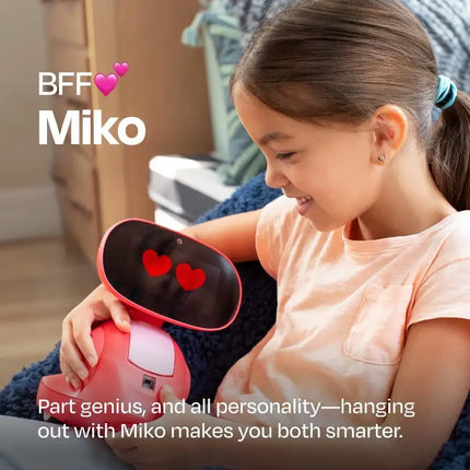 Miko 3: Robot inteligente para niños impulsado por IA | Robot educativo y de aprendizaje STEM con aplicaciones de codificación + Juegos ilimitados + programable | Rojo marciano