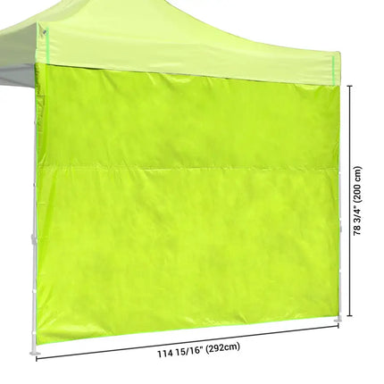 10x10ft EZ Canopy Gazebo Silver Coated Side Wall/Green Glow