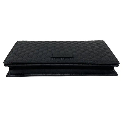 NEW Gucci Black Micro GG Guccissima Crossbody Wallet Bag Purse