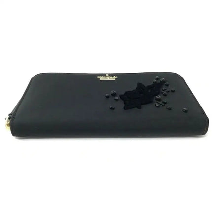 NEW Kate Spade Black Dawn Place Embellished Neda Nylon Long Wallet Clutch Bag