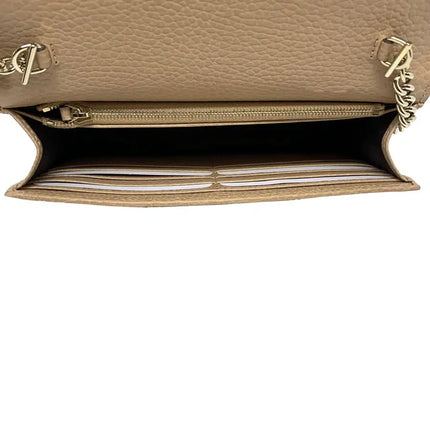 NEW Gucci Beige Interlocking G Clutch Wallet On Chain Crossbody Shoulder Bag